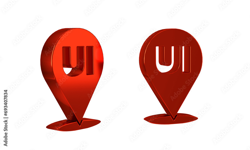 Red UI or UX design icon isolated on transparent background. Red UI or UX design icon isolated on transparent background.