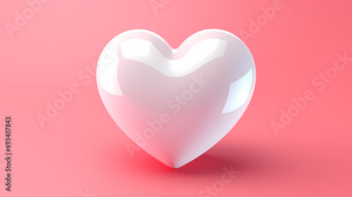 Charming 3D-rendered hearts in shades of red and white, capturing the essence of Valentine's Day romance