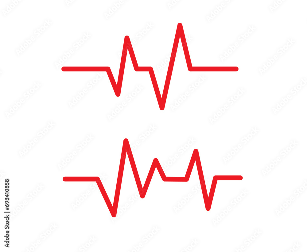 Red heartbeat line icon. Pulse Rate icon. Vector illustration. Red heartbeat line icon. Pulse Rate icon. Vector illustration.