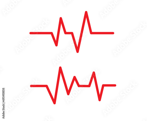 Red heartbeat line icon. Pulse Rate icon. Vector illustration.