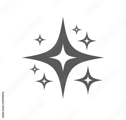 Sparkles Stars icon isolated on white background. Twinkling stars. Vector illustration