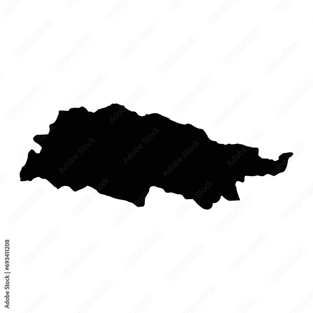 Talas region map, administrative division of Kyrgyzstan. Vector illustration.