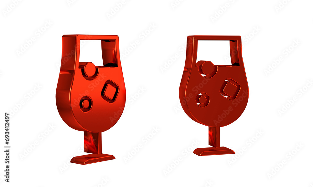 Red Cocktail and alcohol drink icon isolated on transparent background. Red Cocktail and alcohol drink icon isolated on transparent background.