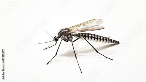 Close up gray or black a Aedes mosquitoes, white background photo