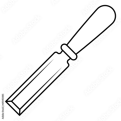 Chisel icon working tool, carpenter chisel tool for wood working