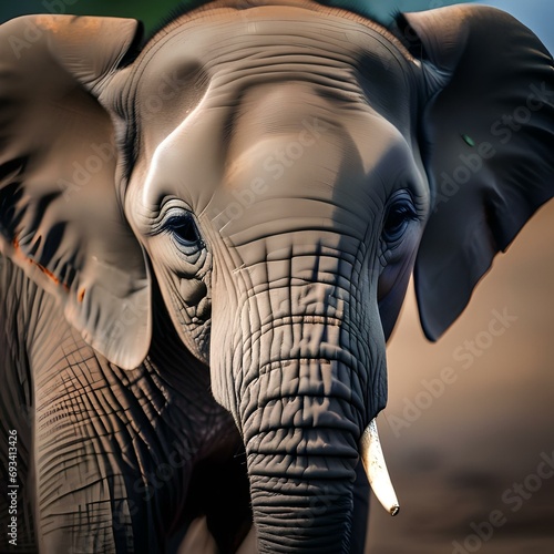 A portrait capturing the inquisitive gaze of a baby elephant3 photo