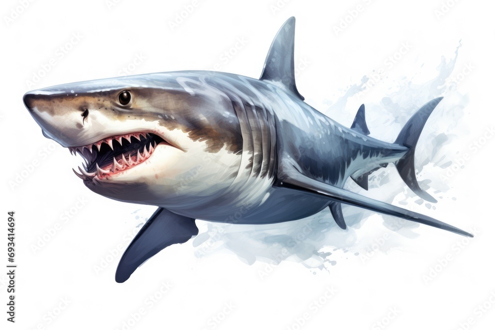 beautiful scary shark isolated on white beautiful scary shark isolated on white