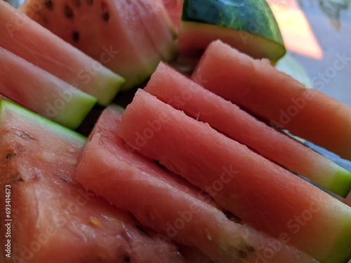 juicy watermelon cut into pieces