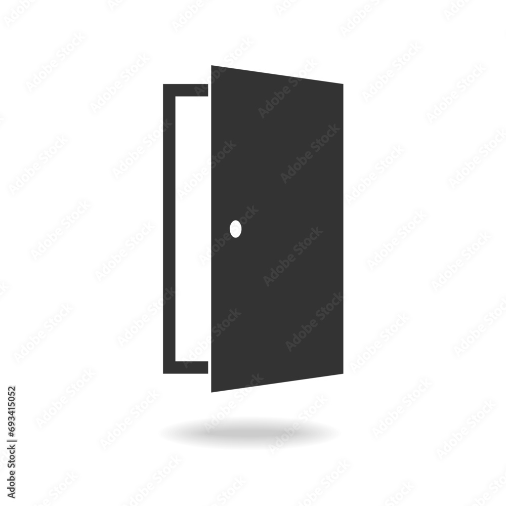 Door graphic icon. Open door sign isolated on white background. Vector illustration Door graphic icon. Open door sign isolated on white background. Vector illustration