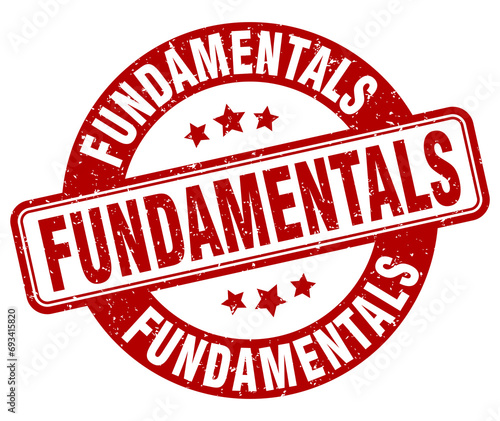fundamentals stamp. fundamentals label. round grunge sign