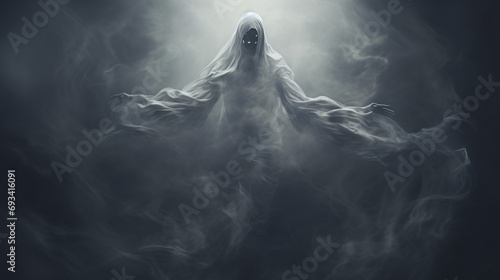 Contorted Evil Spirit Floating in a Death Shroud