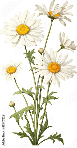 White chrysanthemum isolated on transparent background