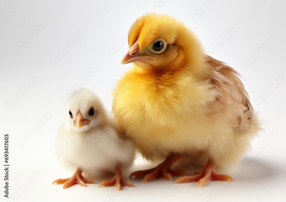 Obraz premium Two little chickens, AI generated