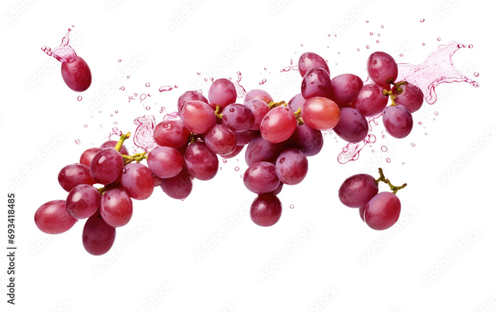 Vineyard Ballet Falling Red Grapes on a White or Clear Surface PNG Transparent Background