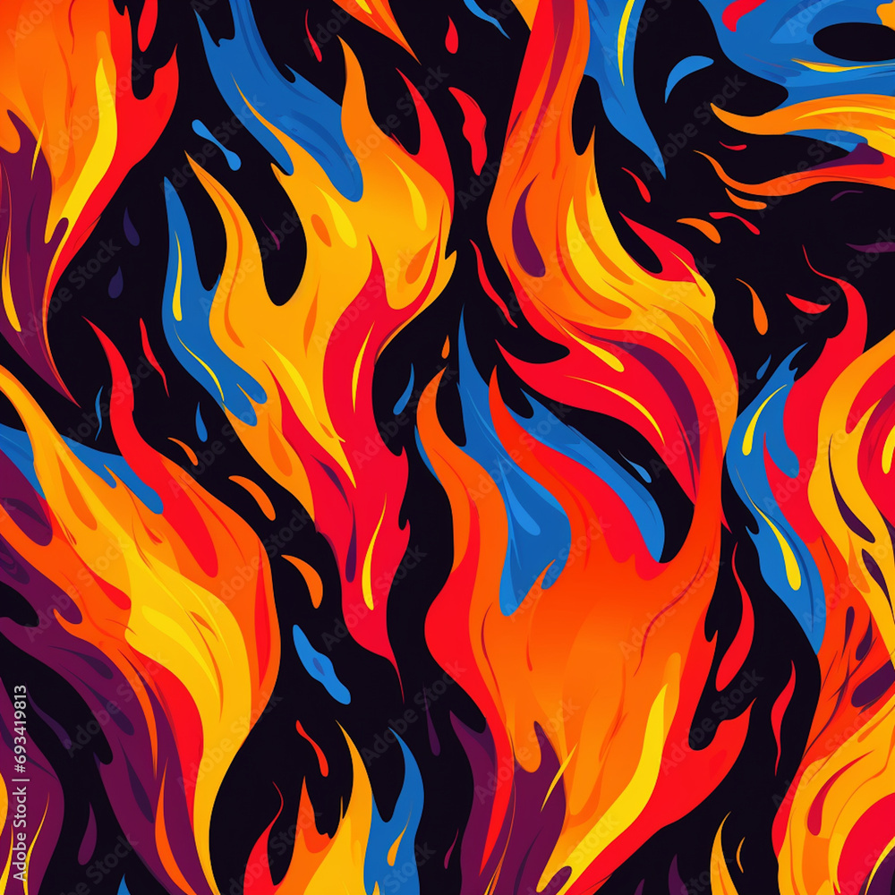 Classic cartoon flames pattern Classic cartoon flames pattern