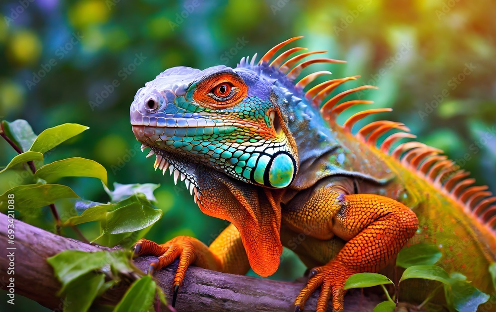 Obraz premium iguana on a tree
