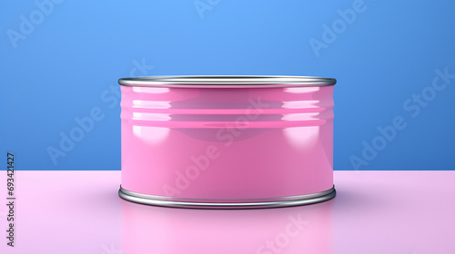 Pink Paint Tin Pour Open Container Full Thick Liquid