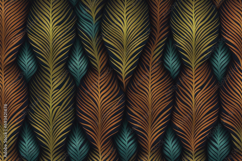 Seamless pattern for fractal fern spear fabrics in rich, deep colors, abstract background, Plants and Flowers concept, generative ai Seamless pattern for fractal fern spear fabrics in rich, deep colors, abstract background, Plants and Flowers concept, generative ai