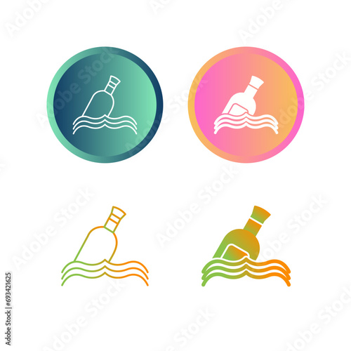 Bottle in Water Vector Icon
