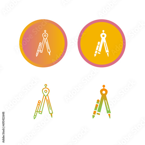 Geometrical Compass Vector Icon