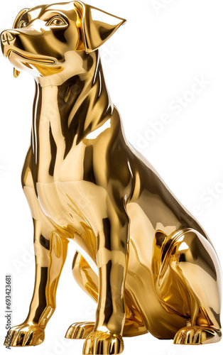 Golden dog isolated on transparent background