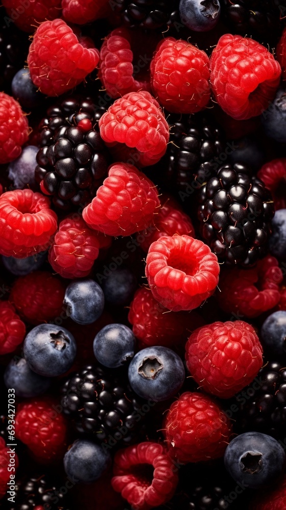 Lots of fresh berries swirl around a pile of fresh berries seamless background. Lots of fresh berries swirl around a pile of fresh berries seamless background.