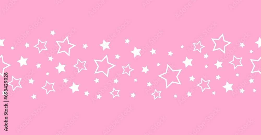 Striped pattern with a star. Pink texture Seamless  stripes.  for print, wrapping wallpaper.  Abstract geometric background. bright pink simple design. art illustration.  barbie style