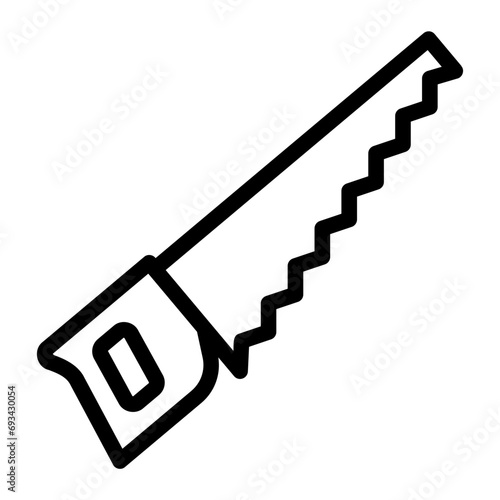 Hand saw icon for carpentry tools