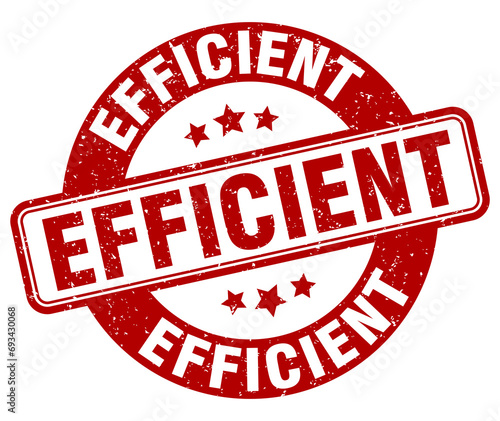 efficient stamp. efficient label. round grunge sign