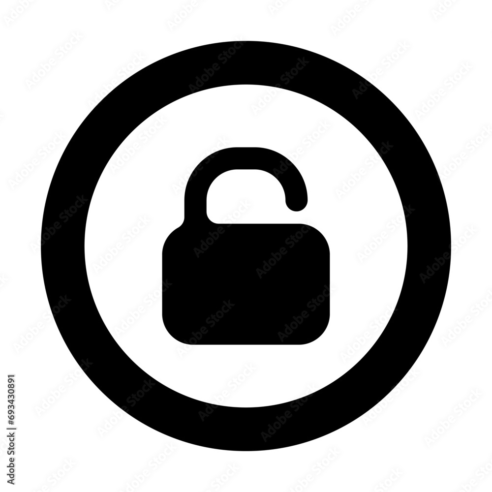 Lock sign in a circle vector. Black lock. Protection symbol vector icon. Vector illustration. Lock sign in a circle vector. Black lock. Protection symbol vector icon. Vector illustration.