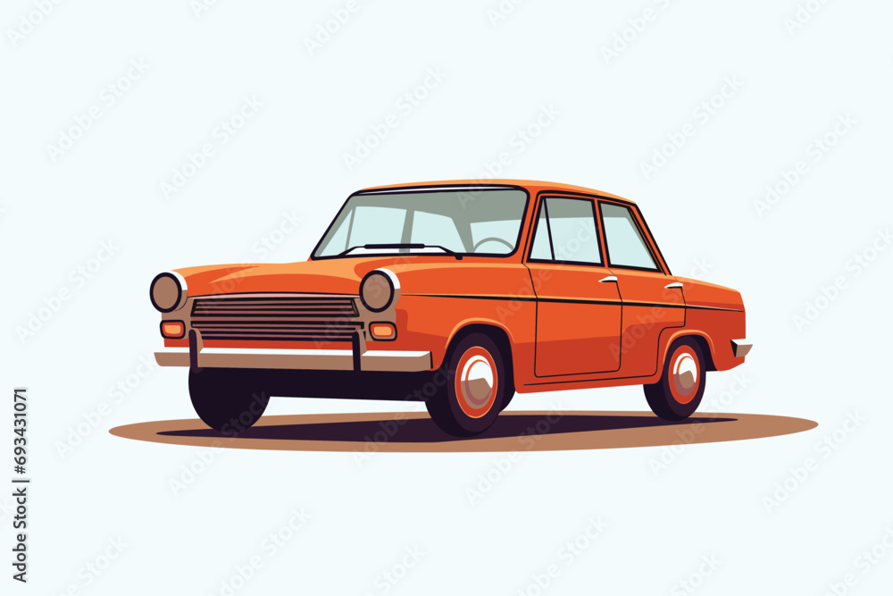 Vector of a soviet russian vintage car. Retro car poster