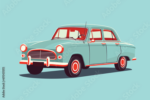 Vector of a soviet russian vintage car. Retro car poster