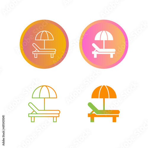 Sunbed Vector Icon