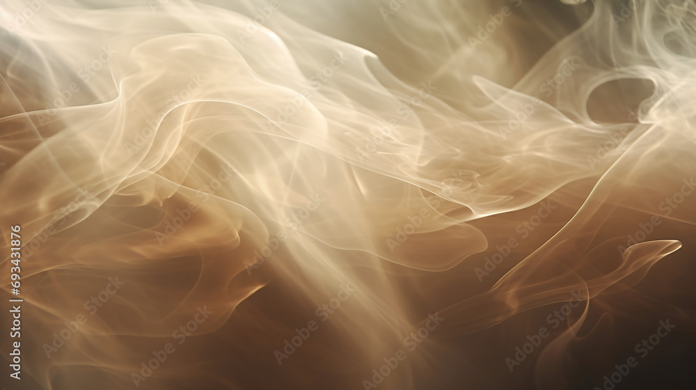 Fototapeta premium Abstract beige steam or smoke cloud, background wallpaper