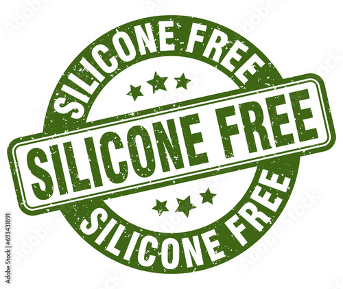 silicone free stamp. silicone free label. round grunge sign