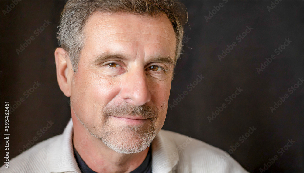 Fototapeta premium Close-up portrait of a mature man looking at camera