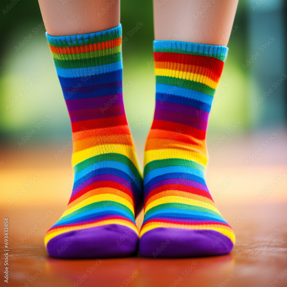 Rainbow socks. Rainbow socks.