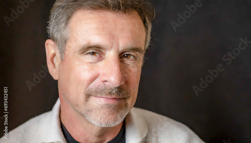 Close-up portrait of a mature man looking at camera