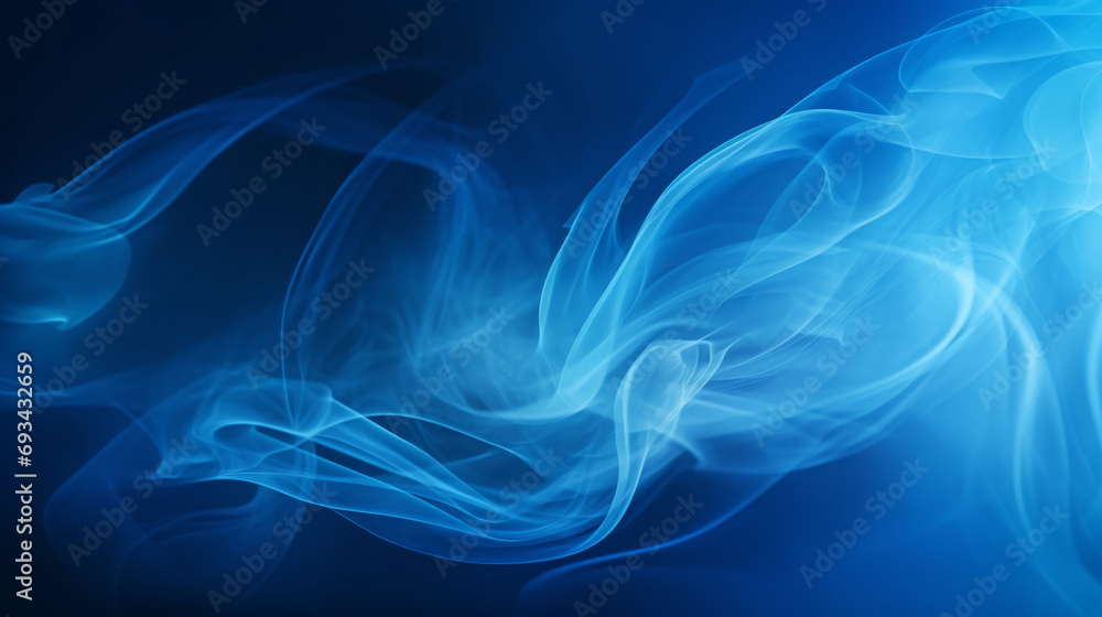 Abstract blue steam or smoke cloud, background wallpaper