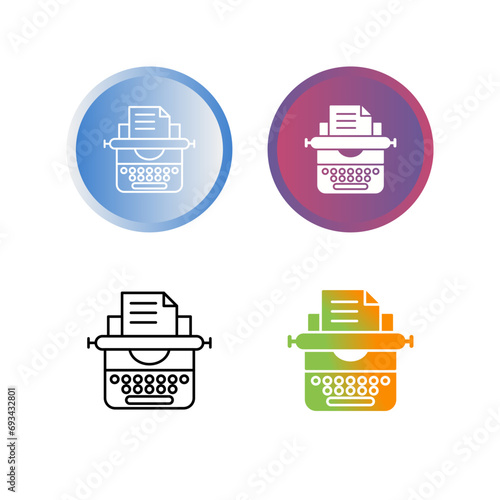 Typewriter Vector Icon