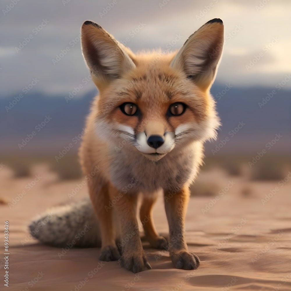 Fototapeta premium depiction of one of the beautiful and wonderful desert foxes