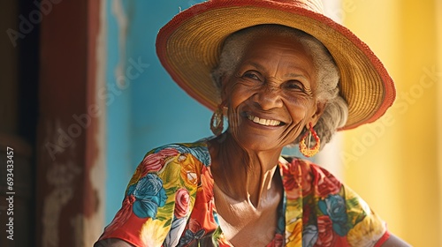 a happy old cuban woman smiling © Samuel