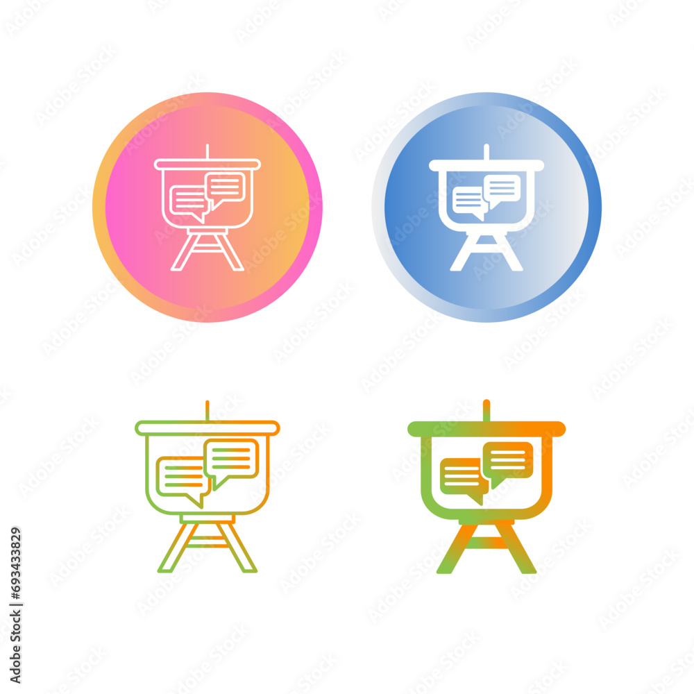 Chat Presentation Vector Icon Chat Presentation Vector Icon