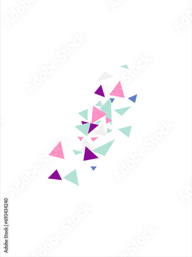 Colored triangles abstract geometric pattern with. Can be used as poster, banner, border, background, wallpaper, card, print, web. Vector illustration