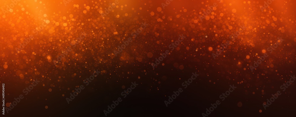 Glowing tangerine black grainy gradient background
