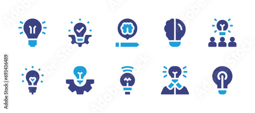 Idea icon set. Duotone color. Vector illustration. Containing idea, love, brainstorming, founder.