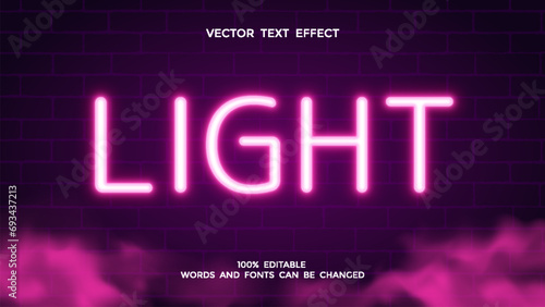 pink neon light editable text effect