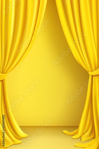 Yellow background copy space yellow drapery illustration
