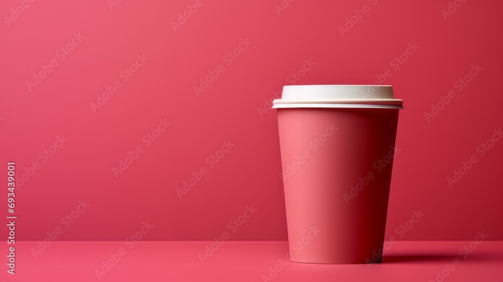 Coffee, pink paper carton cup on a pink, pastel, colorful, trendy background. Takeaway drink container. Good morning, wake up, awake concept. Template for a drink mockup. copy space Coffee, pink paper carton cup on a pink, pastel, colorful, trendy background. Takeaway drink container. Good morning, wake up, awake concept. Template for a drink mockup. copy space