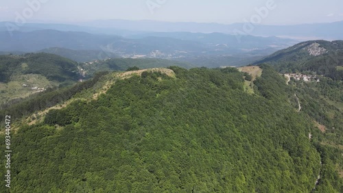 Aerial Summer Landscape of Erul mountain near Kamenititsa peak, Pernik Region, Bulgaria photo